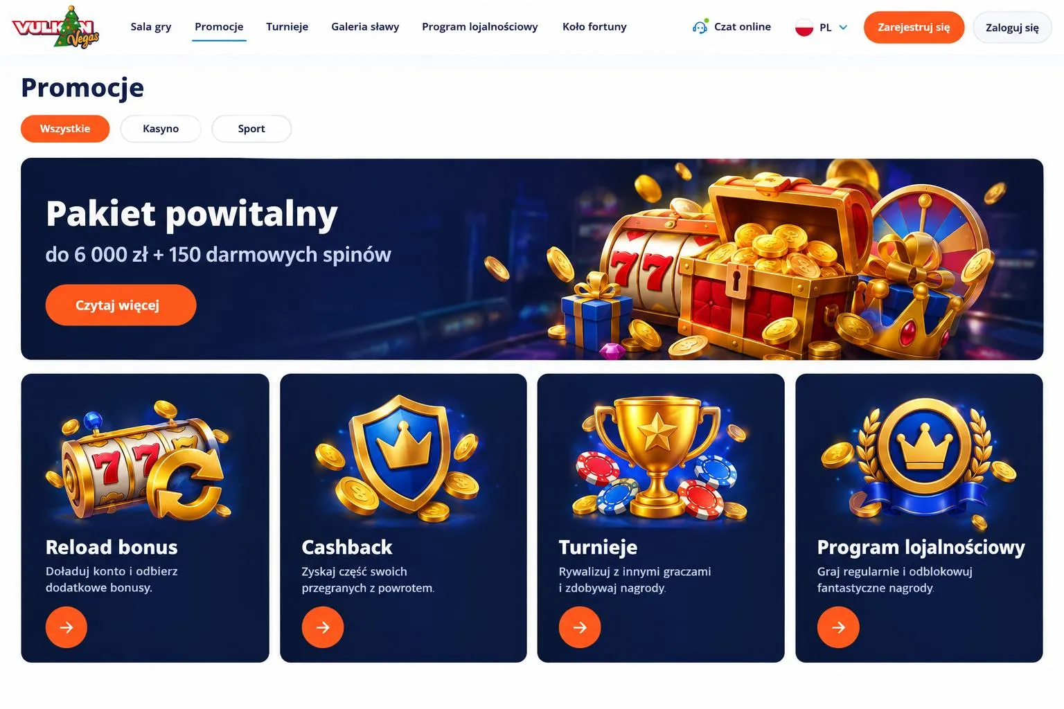 Vulkan Vegas bonus z kodem promocyjnym i pakietem powitalnym