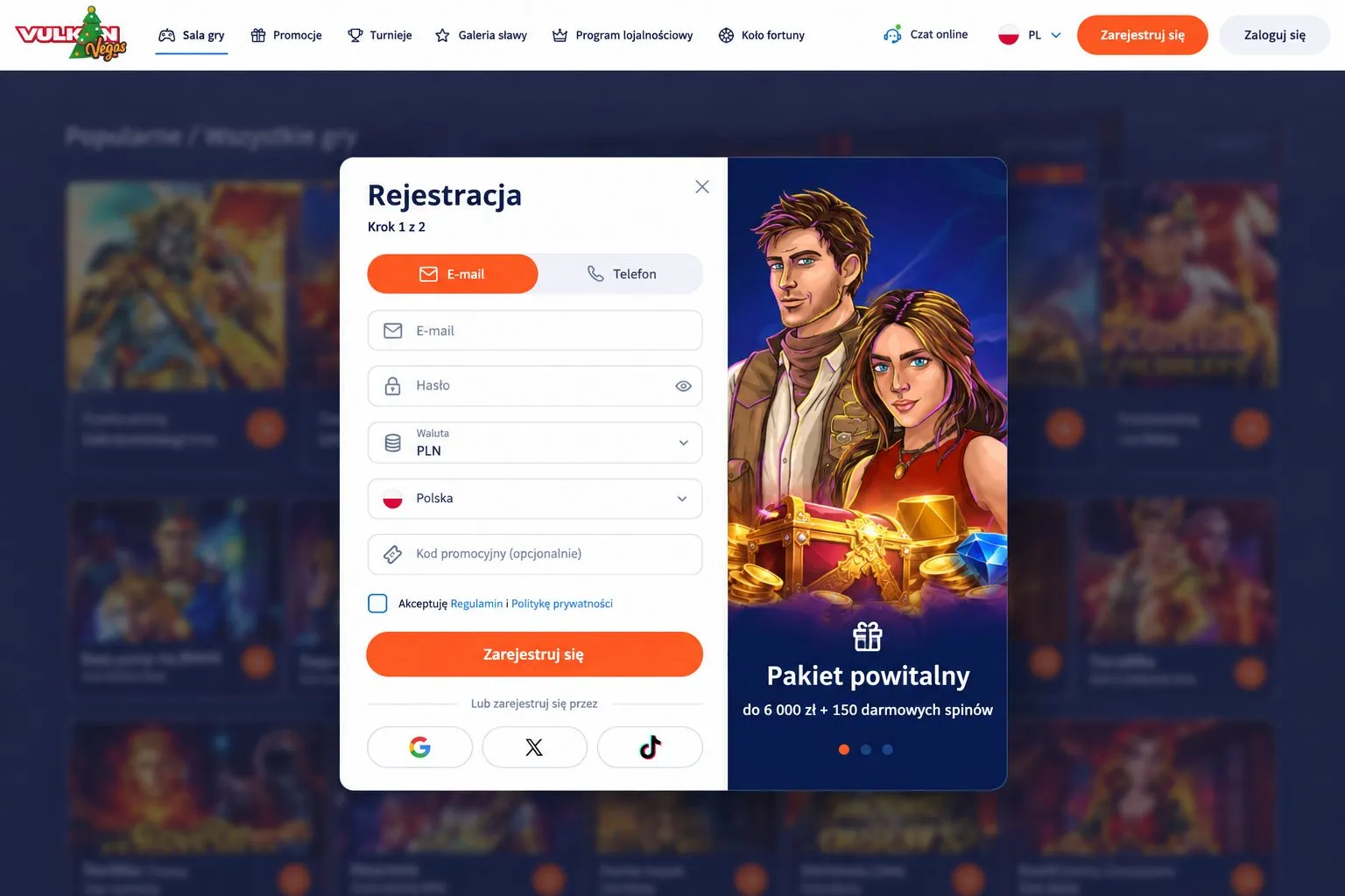 Trzy sposoby założenia konta w Vulkan Vegas PL — Vulkan Vegas logowanie